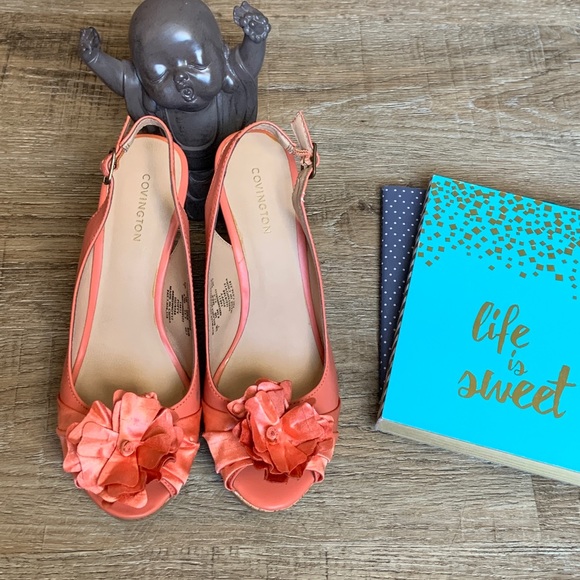 Covington Cork platform Floral Sandals Size 8.5 - Picture 4 of 8